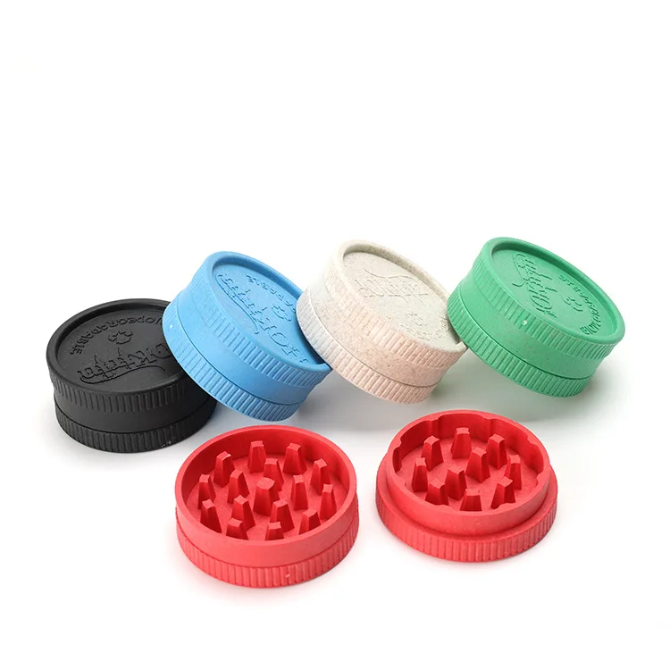 BEYOU Eco-Friendly Plant Fiber Crusher 2 Layer Tobacco Plastic Hemp Biodegradable Herb Grinder Custom