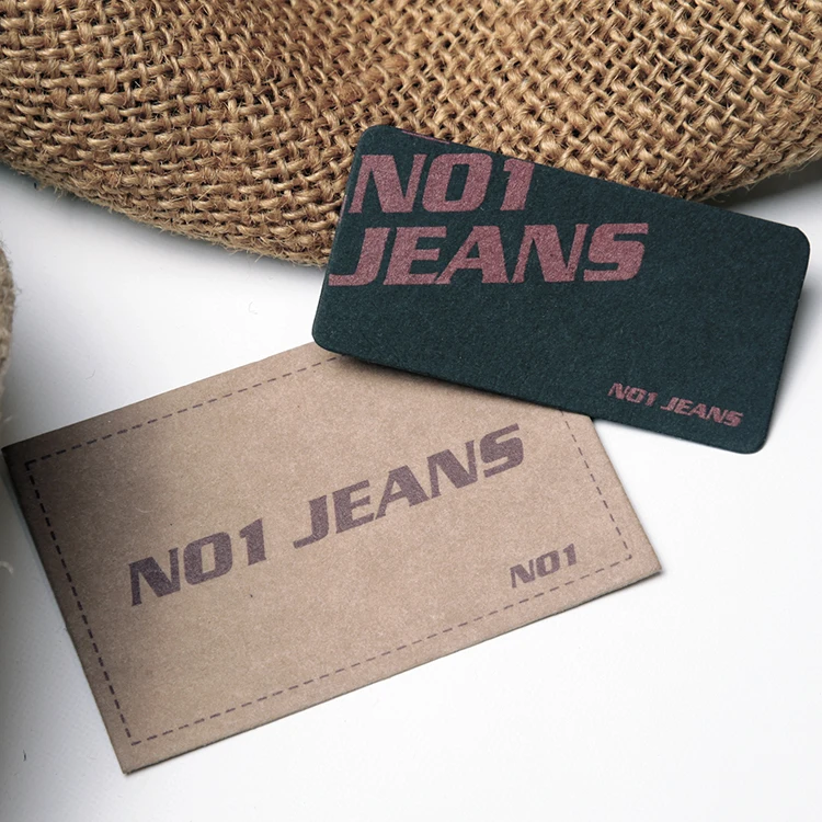 Custom Private Clothes Leather Patches Denim Jeans Label Men Women Clothing Screen Printed Washing Paper Printed Leather Patch