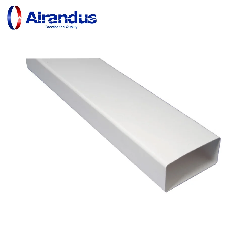 HVAC system customized quality white ventilation PVC Flat Ducting Fittings Flat Pipe Rectangular plastic air duct