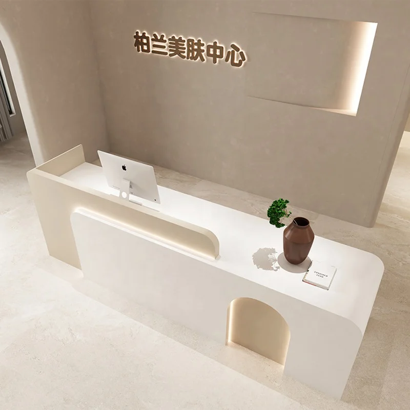 Company Front Guild House Welcome Desk Conference Room Computer Console Table Work Station Led Reception Desks