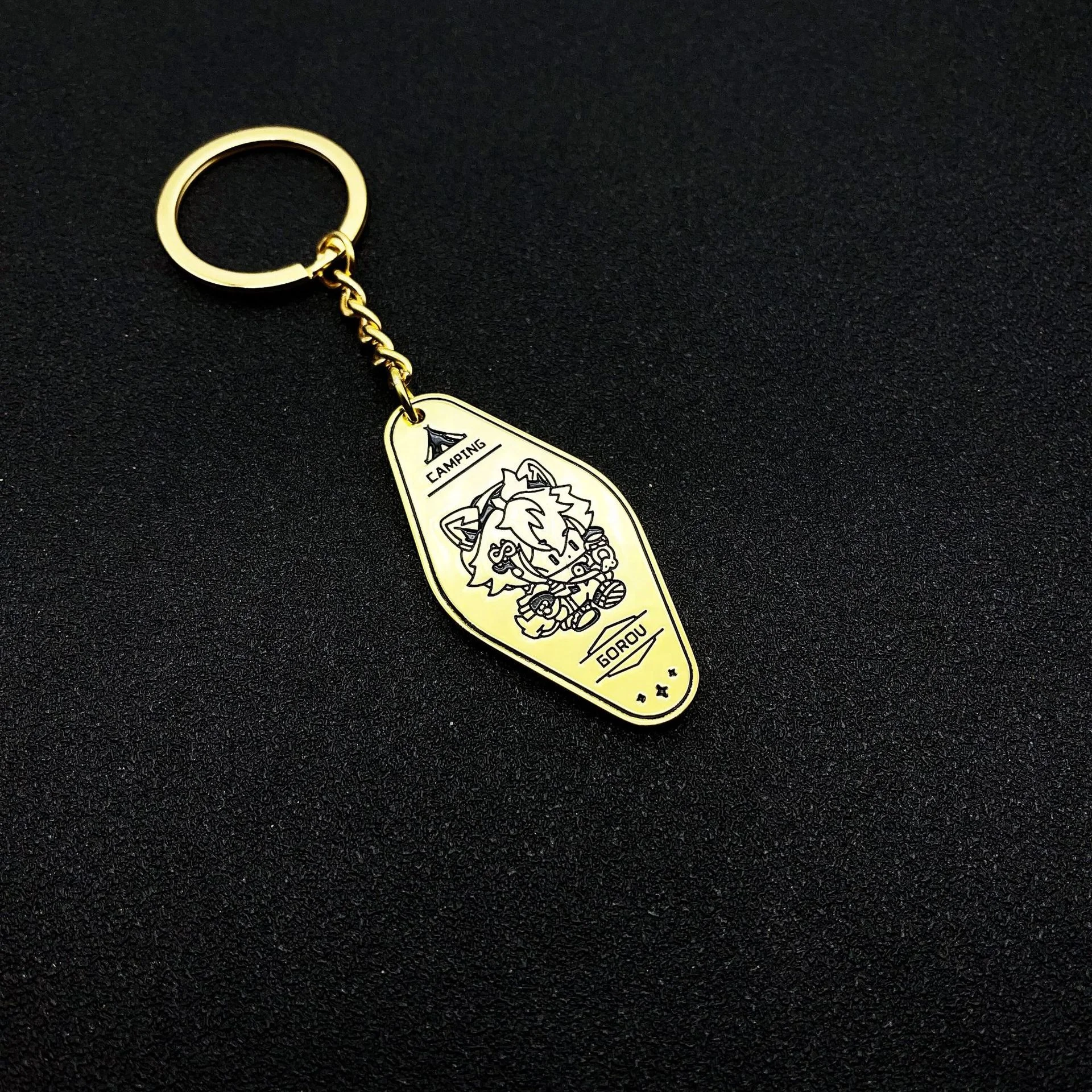 Custom Logo Retro Vintage Metal Enamel Hotel Room Keychains Promotional Key Tags and Carabiners with Personalized Logo