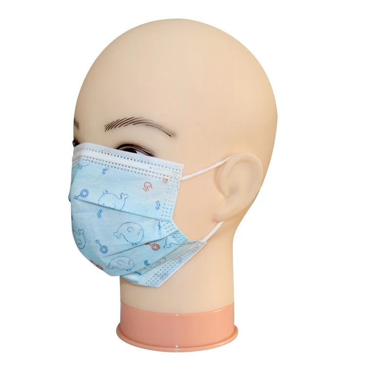 Китайский производитель, детская Защитная трехслойная детская Тканевая маска с принтом ушей, детская маска для лица