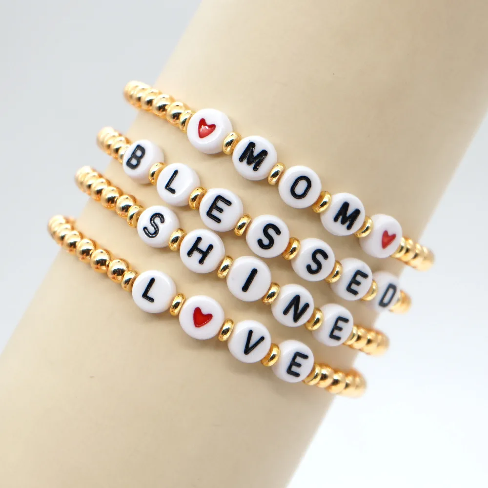 custom Couple Letter Beads His and Her Bracelet Men Women Name Bracelets DIY Jewelry