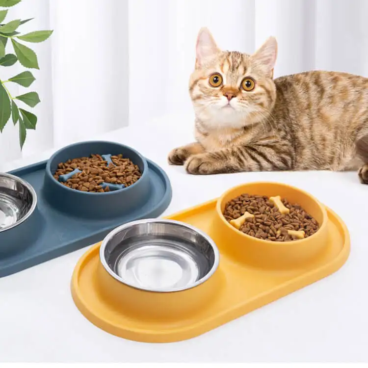 Wholesale Stainless Steel Slow Food Bowl Dual-Purpose Stainless Steel High-Quality Small Animals Dog Bowls