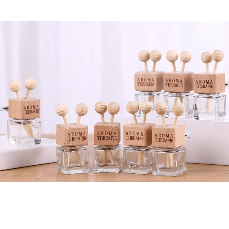 Wholesale Luxury Car Air Freshener Hanging Empty Diffuser Container 5ml 8ml 10ml Pendent Glass Perfume Bottles