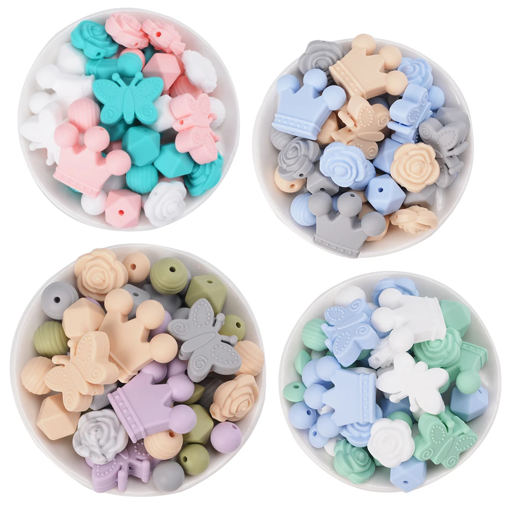 Low Moq Wholesale Baby Teething Custom Silicone Beads BPA Free Silicone Beads Keychain Rainbow Arch Silicone Beads for Pacifier