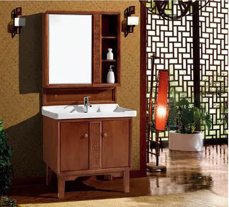 Furniture Plywood Bathroom Cabinet Wood Bathroom Vanity Modern Solid Membrane,solid Classical Waterproof with Mirror PVC Xunjian