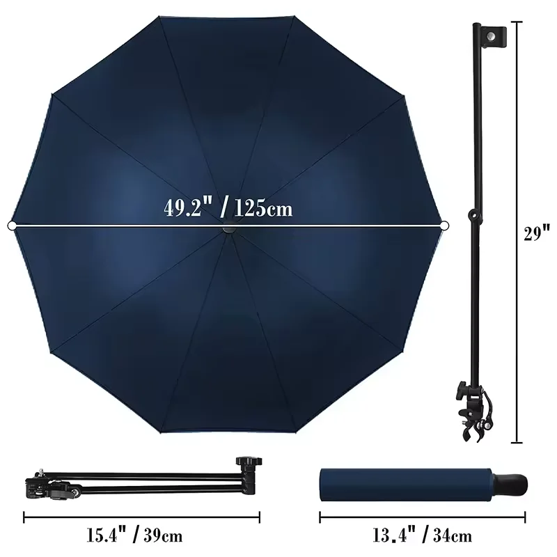UPF 50+ Beach Umbrella with Adjustable Universal Clamp Camping Contemporary Wine Bottle Umbrella windproof umbrella for Adults
