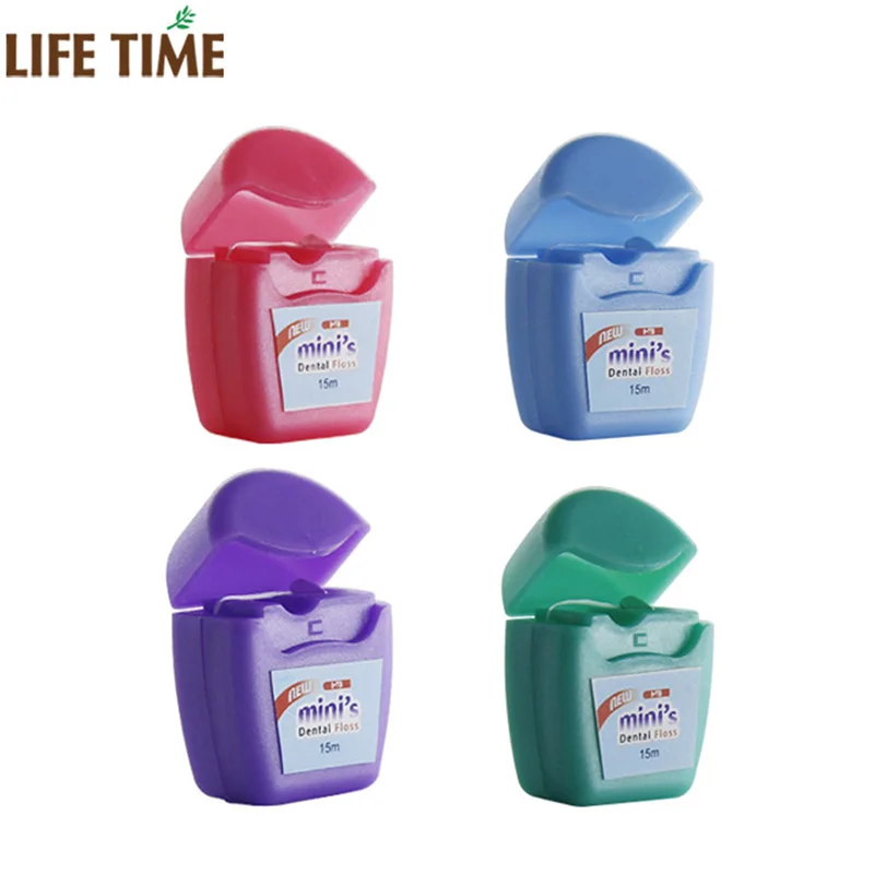 Travel pack dental floss set colorful 10m 15m mini dental floss fashion mini dental floss