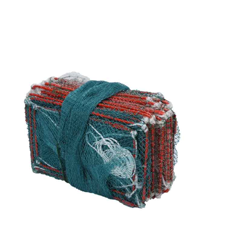 Hot Sale Durable Folded Automatic Telescopic Fishing Trap Net  Crab Lobster Shrimp Crawfish 18cm*32cm*29Knots