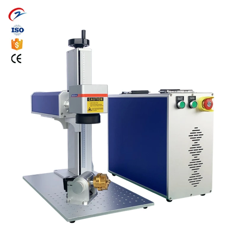 Split Desktop 20W 30W 50W 100W Fiber Laser Marking Machine Engraver Rotary for Metal Jewelry Ring