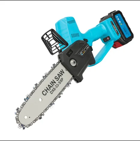 Electric Chainsaw 8 Inch Woodworking Pruning Chain Saw Cordless Garden Tree Logging Saw Rechargeable Battery Power Tools Kit