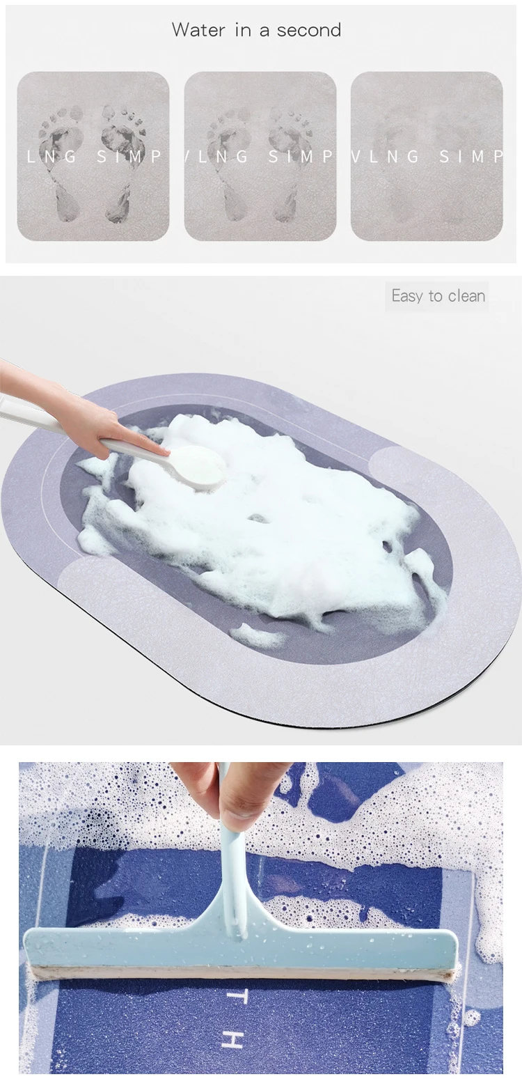 2024 Anti-Fatigue Diatom Bath Mats Non-Slip Water-Absorbent Sponges Boosting Home Hygiene for Exercise Kitchen Bathroom Door