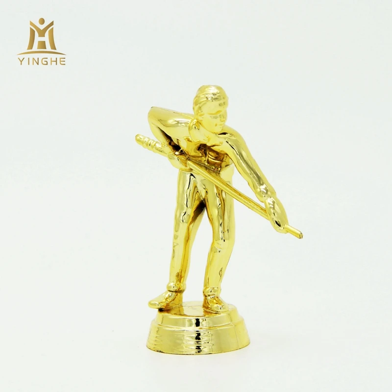 Custom plastic award snooker trophies and medals parts and components for champion