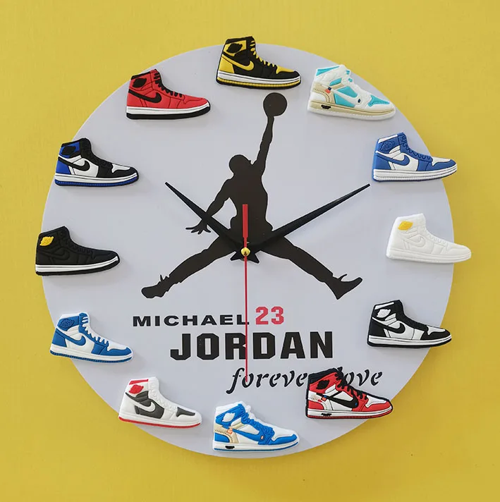 wholesale unique clock wall  home decor diy 3d AJ shoes nike dunk sneaker jordan wall clocks