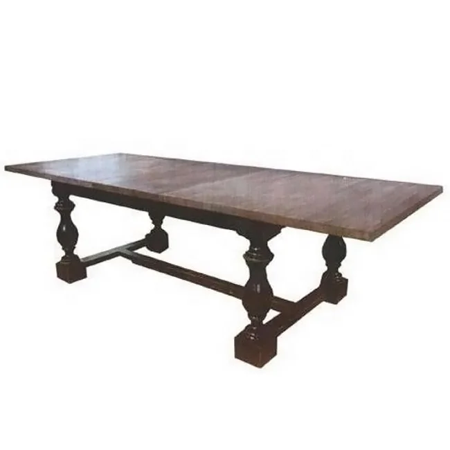 French Antique Style Hand Carved Furniture Long Solid Wood Dining Table