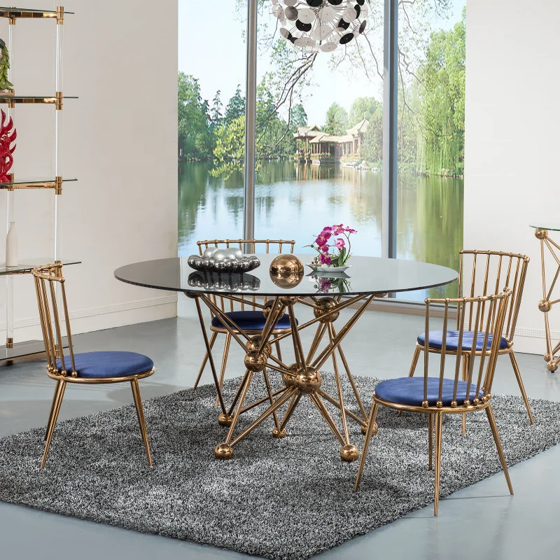 
Round Shape Modern Coffee Table Set Gold Coffee Table 