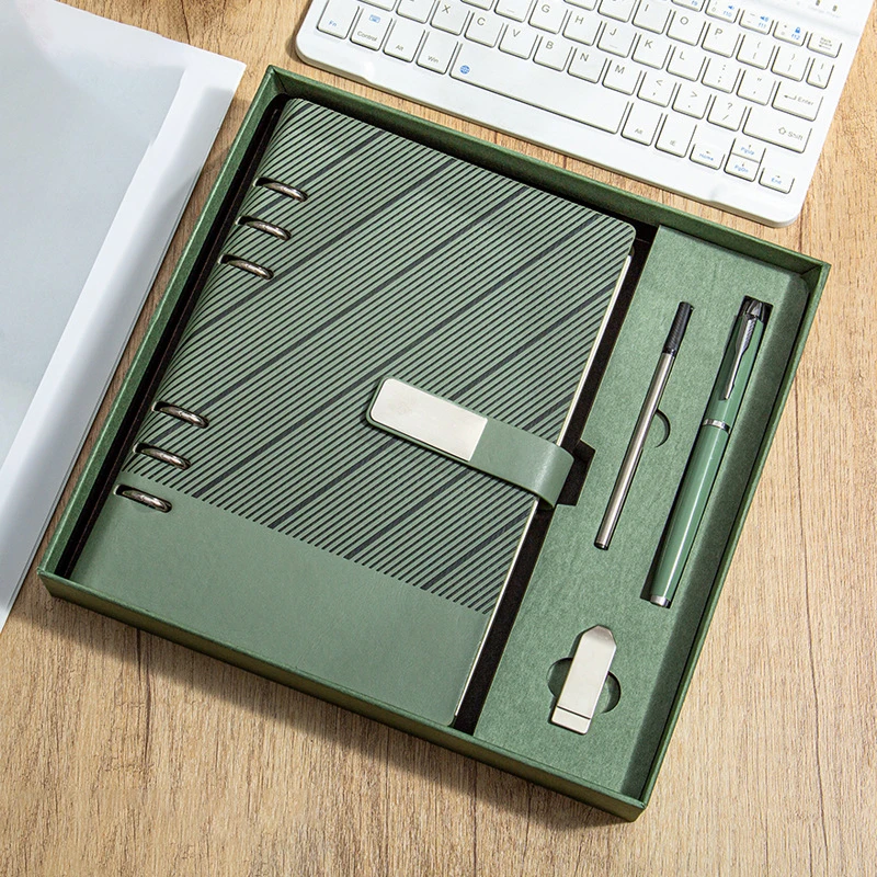Factory Wholesale Colorful Notebook Pen Flash Drive Set for Corporate School Christmas Business Gift Giving