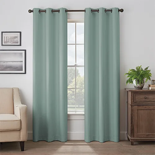 i@home Unique Design Window Decoration Light Curtains Hotel Green Blackout Curtain