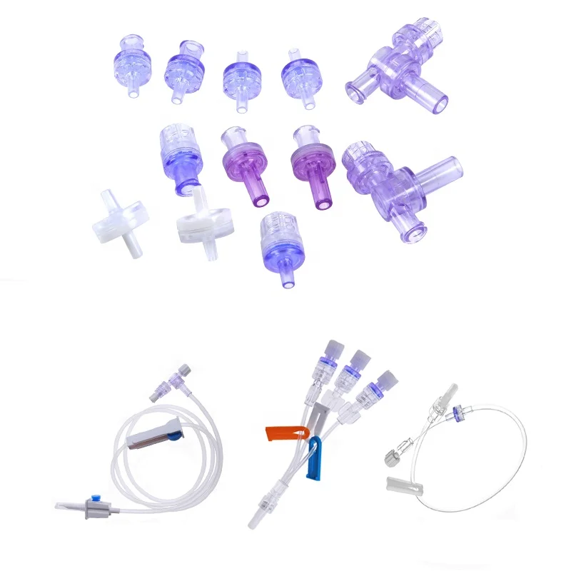 Medical iv infusion part back check valve iv flow direction controller dual check valve plastic medical luer lock check valve