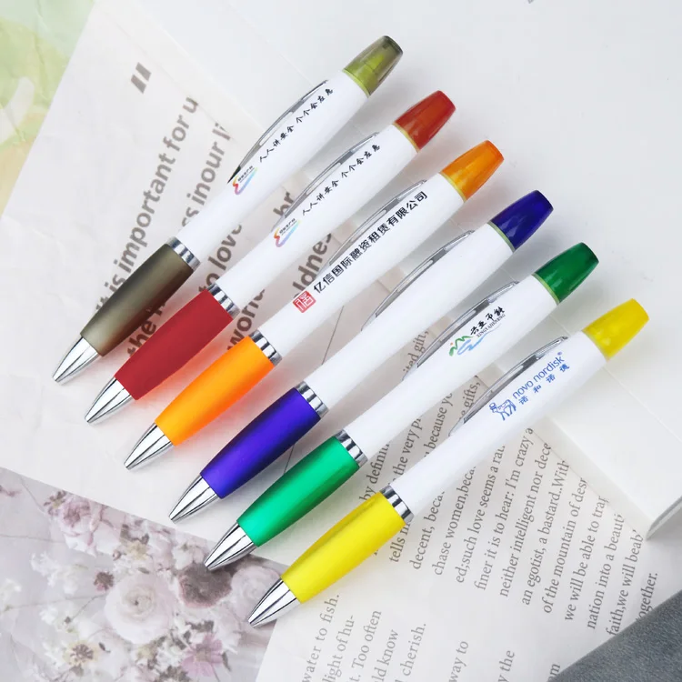 YF 2-in-1 Multifunctional Plastic Ballpoint Pen with Highlighter Stylus for Promotions