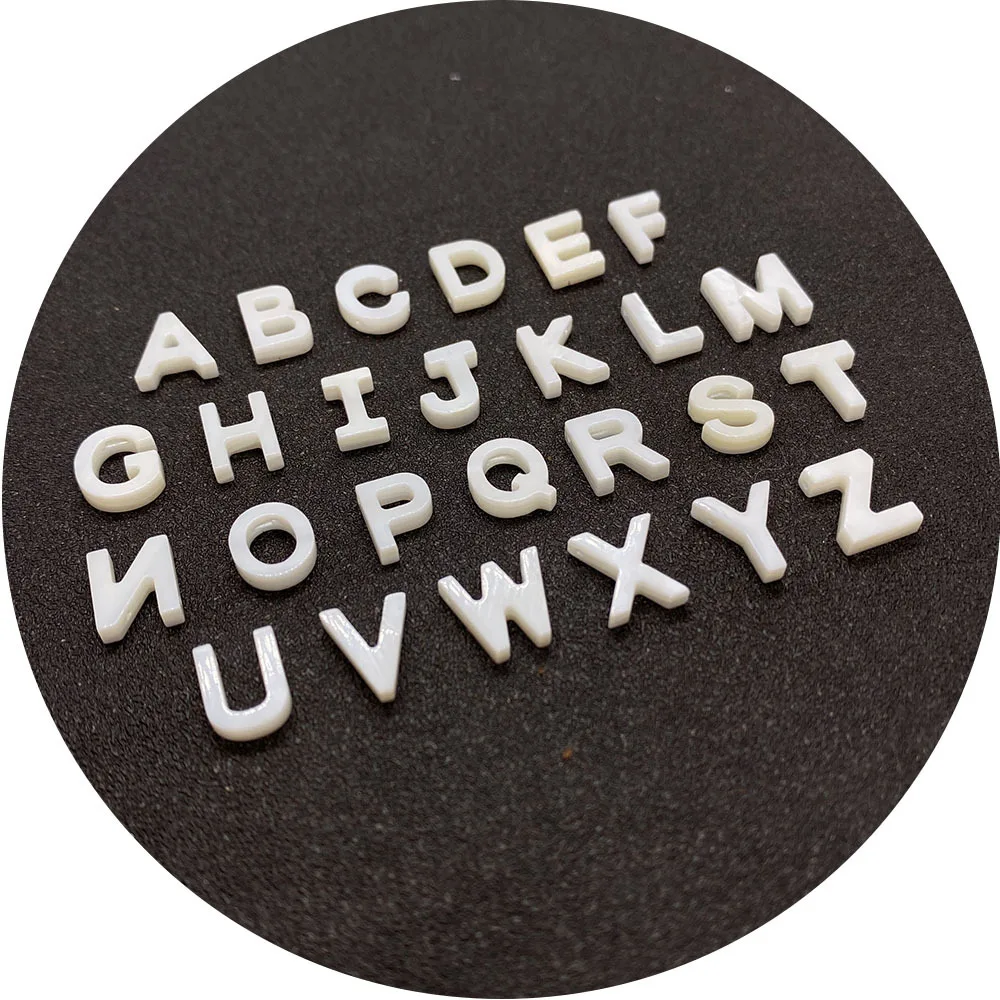 wholesale Freshwater Nacar letters mother of pearl letters shell beads Alphabet bead for DIY jewelry Making