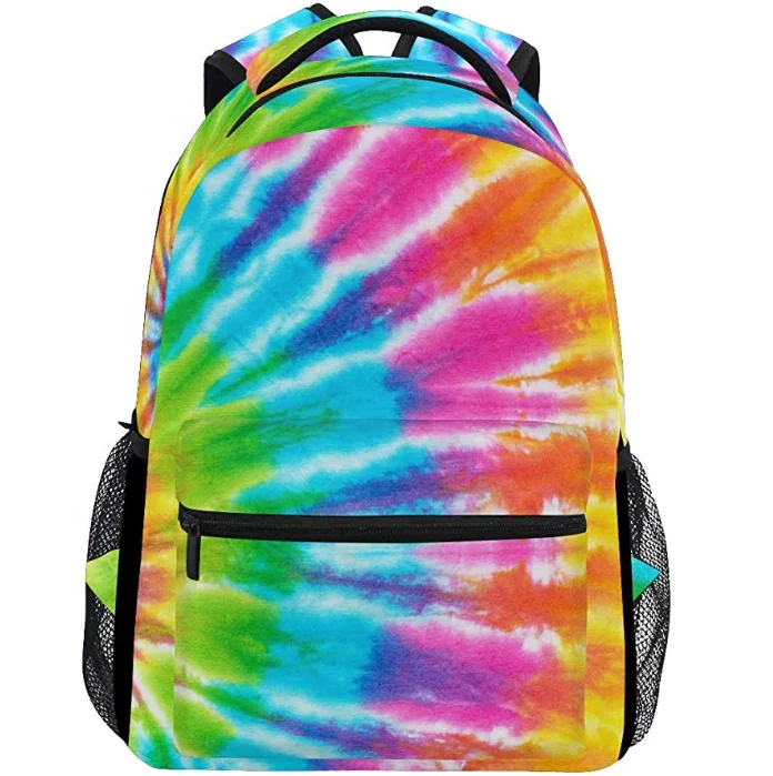 Backpacks Tie Dye Rainbow Spiral Pattern College School Book Bag Travel Hiking Camping Daypack