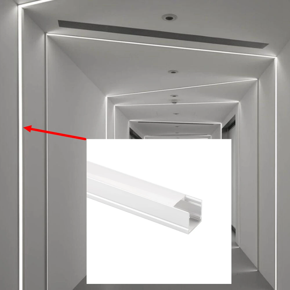 W20*H20mm Connectable Led Linear Light Aluminum Profile Customized Silver Color Led Channel For Led Strip Light