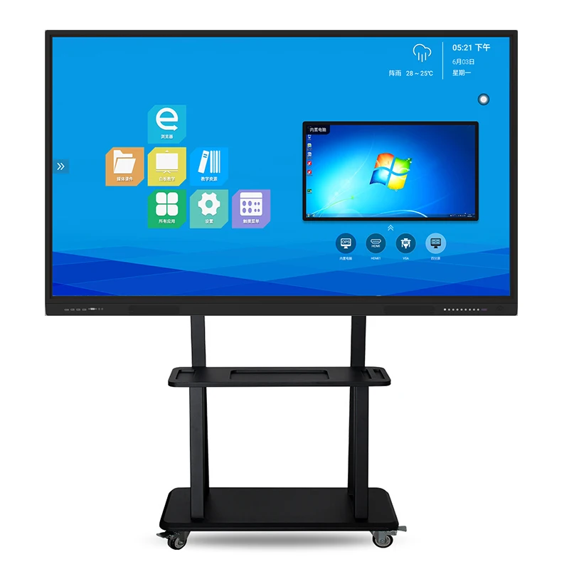 85 inch wall mount capacitive infrared touch screen remote video meeting digital interactive whiteboard smart board for school