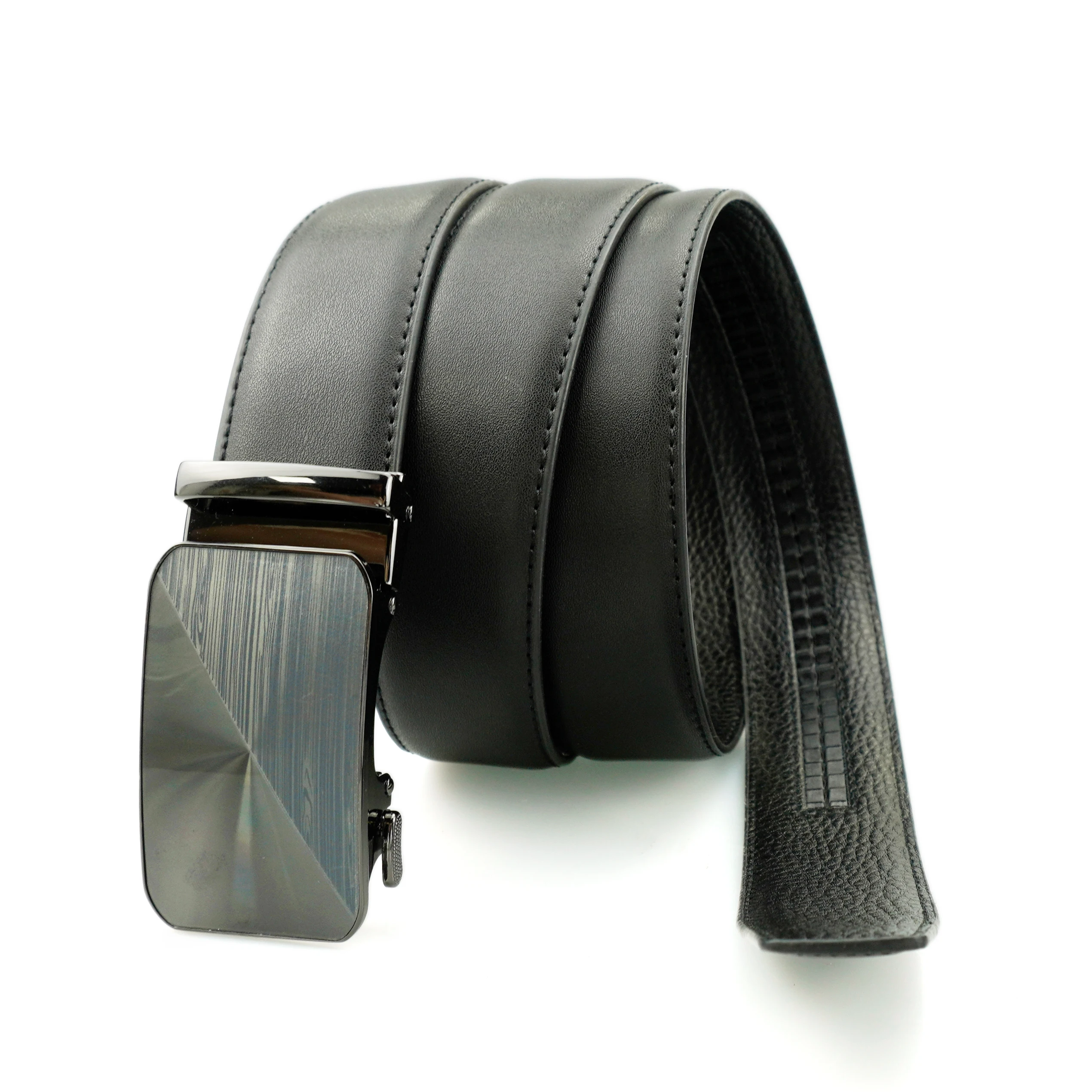 Fashion Custom Asymmetrical Automatic Alloy Buckle Designer Belts Men Business Cow Hide Belt Genuine Leather