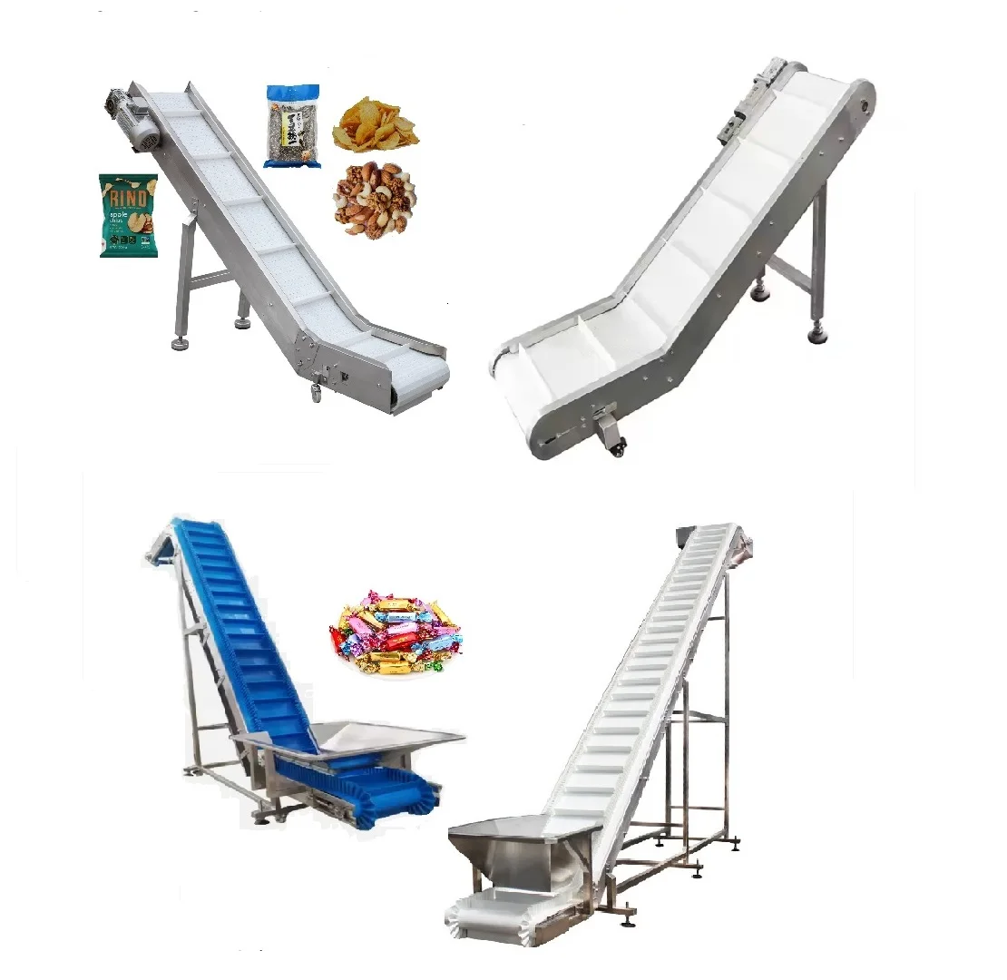 Z type incline pvc PU pp modular belt conveyor discharge take off take away infeed belt conveyor snack vegetable climb conveyor