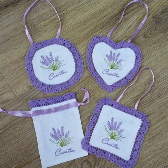 
Safety Valve Drawstring Embroidered Lavender Sachet Bag 