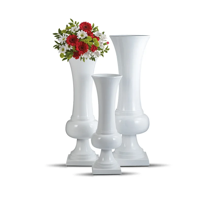 100/120/140cm Tall Vases for Wedding Center Piece Factory Supply Trumpet Vase Large White Hurricane Vases for Weddings