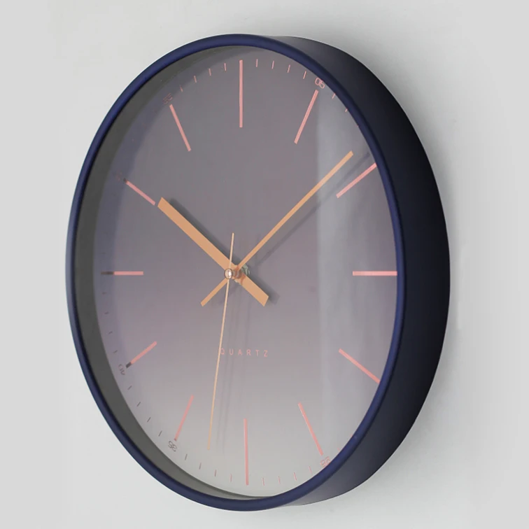 Brief Style Gradient Color Clock Dial Gift Promotion Plastic Wall Clock Custom Made Wall Clocks