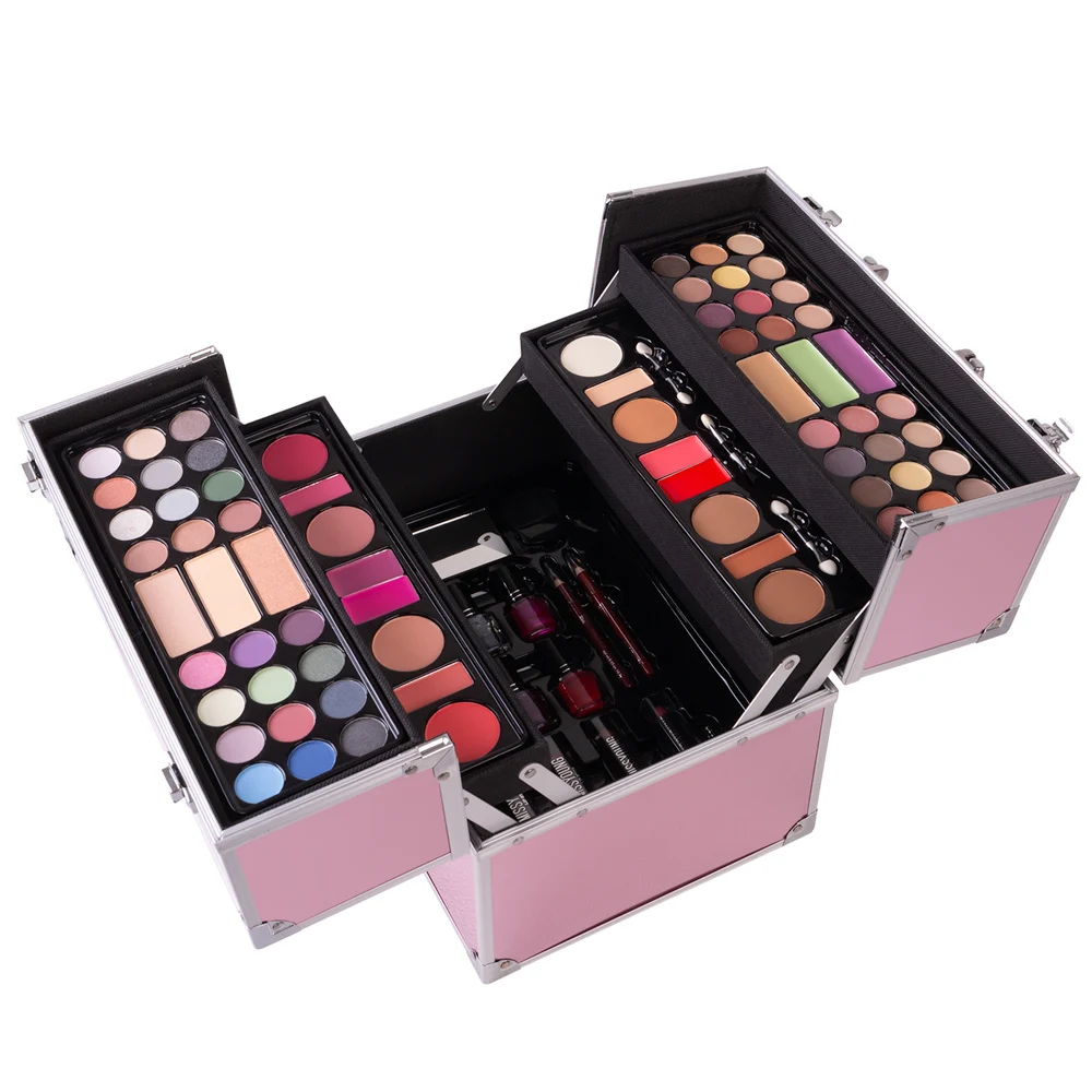 Профессиональный красочный набор теней для век, помада, консилер, подарочный набор, фирменная этикетка, лак для ногтей, румяна, макияж, набор для женщин, алюминиевая коробка