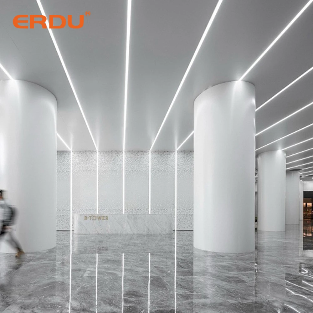 ERDU Surface Mounting Linear Lighting Profil Channel Housing Aluminum Profile LED Strip Light