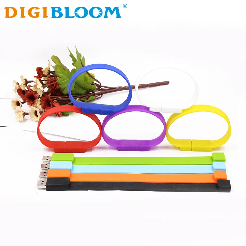 Custom Silicon Wristband Pen Drive 128mb 256mb 512mb 1GB 4GB 8GB 16gb 64mb bracelet USB Disk 2.0 3.0 OEM Rubber USB Flash Drive
