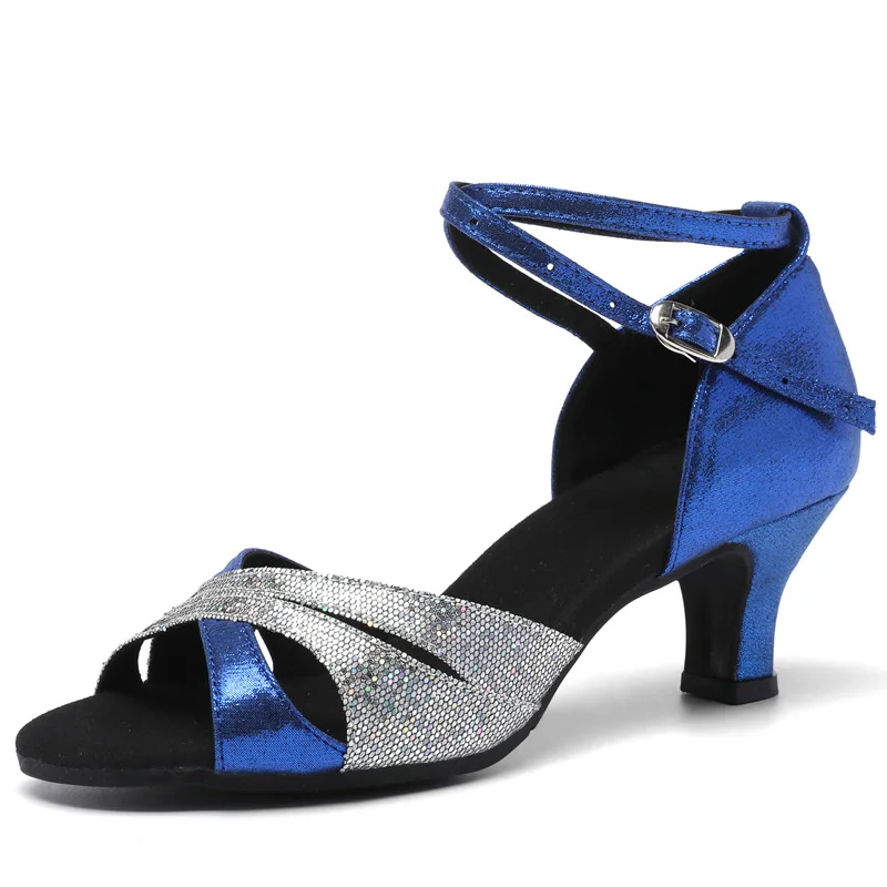 Cheapest Latin Dance Shoes with Soft Bottom and Middle Heel for Ethnic Social Dance Ballroom Dance Shoes