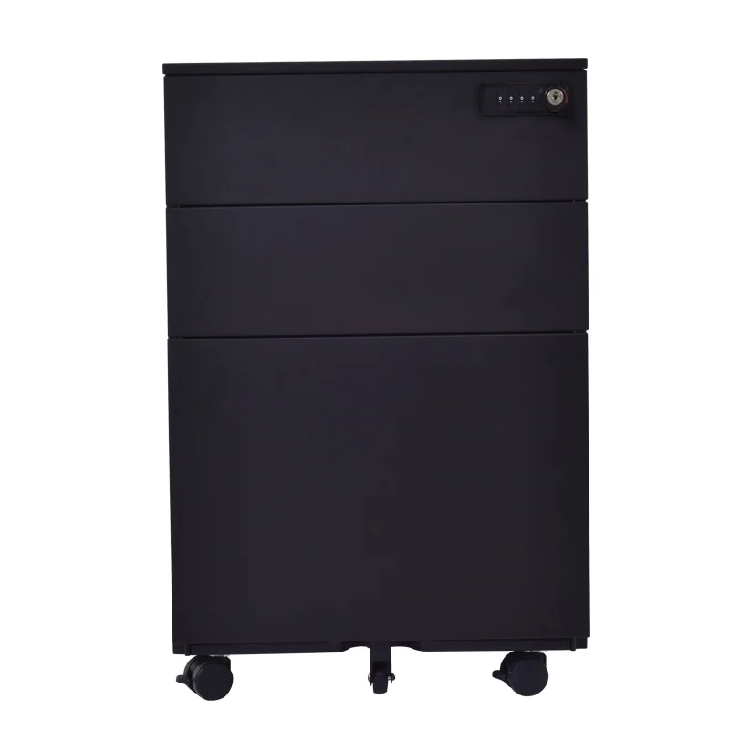 KD Structure Modern Black Metal Mobile Cabinet Customizable School Equipment Filing With Wheels