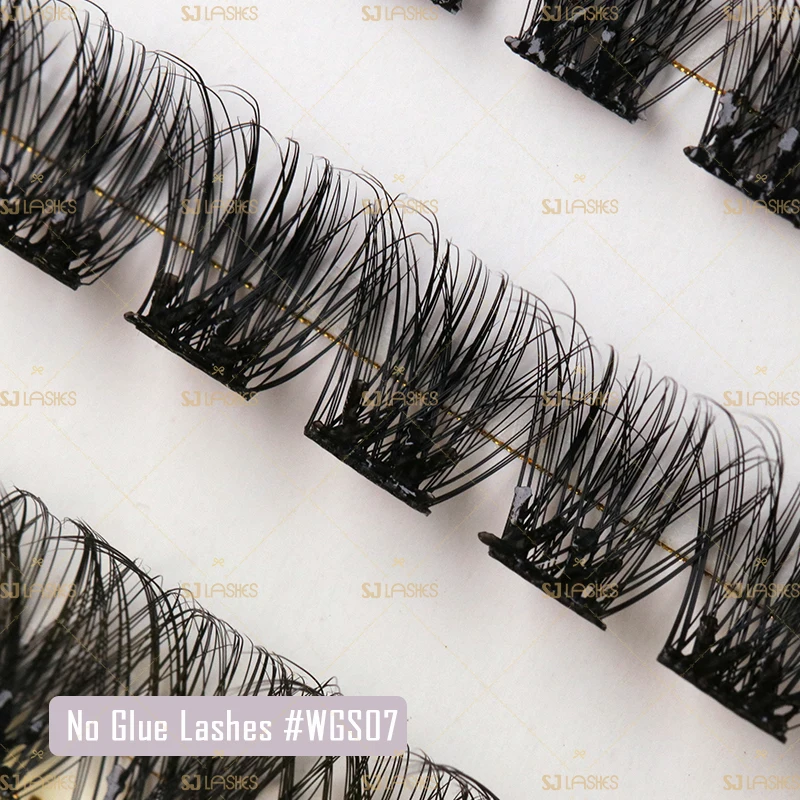 new styles DIY lash no glue self adhesive lashes faux mink cluster lash reusable self adhesive eyelashes
