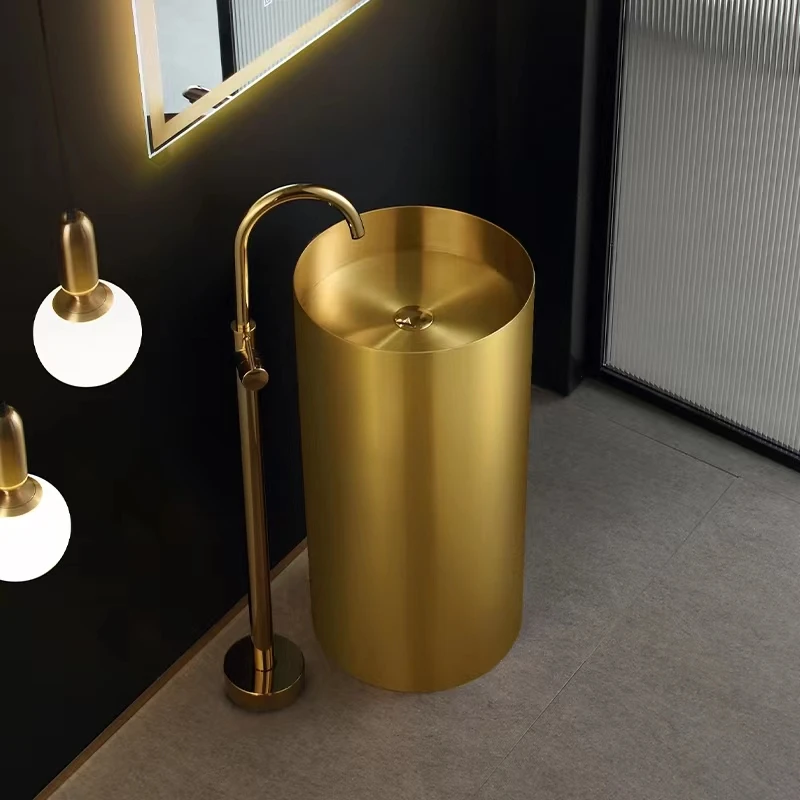 Роскошная раковина из нержавеющей стали, отдельно стоящая раковина, раковина, стойка для ванной комнаты