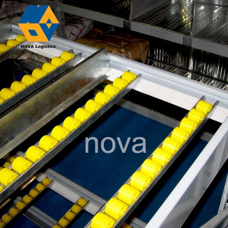 NOVA Cheap Steel Warehouse Storage Shelf, Carton Flow Through Metal Rack System With Rollers/