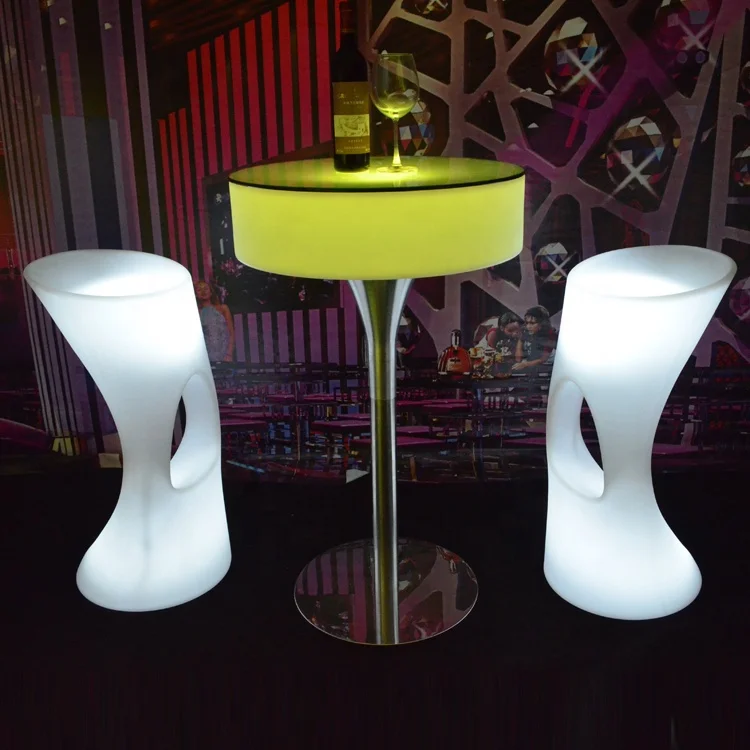 High Top RGB color change glowing cocktail table led bar table