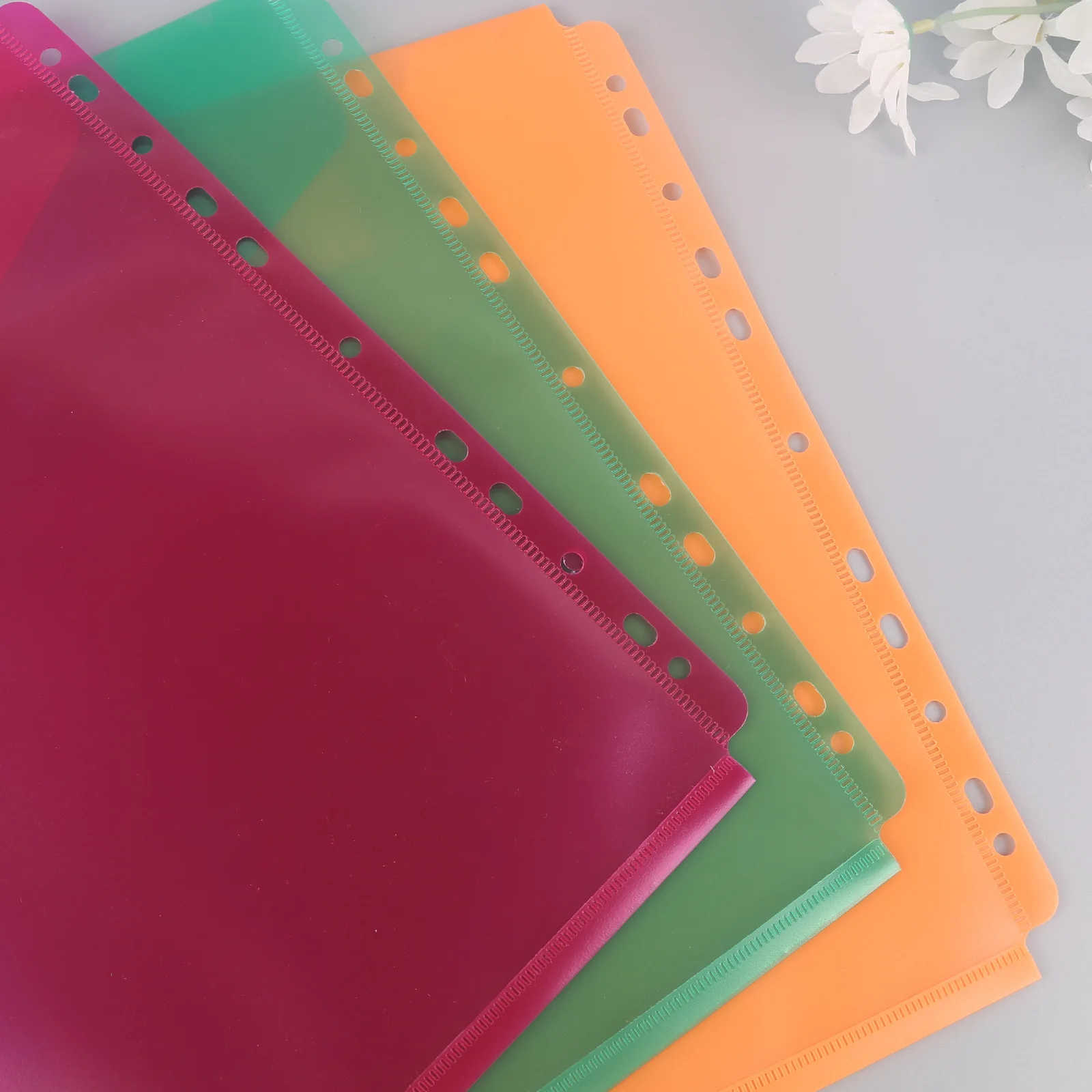 Transparent A4 11-Hole Snap Button Waterproof Document Bag PP Material Folder For Student Examinations Storage