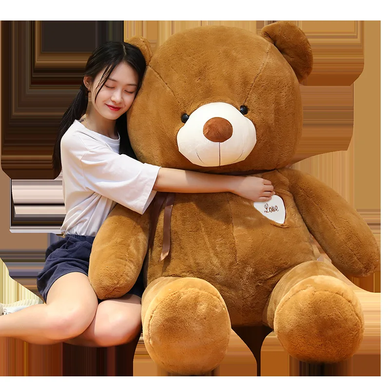 Large Cute Teddy Bear Plush Toy Unisex Sleeping Doll Pillow Bear Doll Washed PP Cotton Filled Stress Relief Bed Doll
