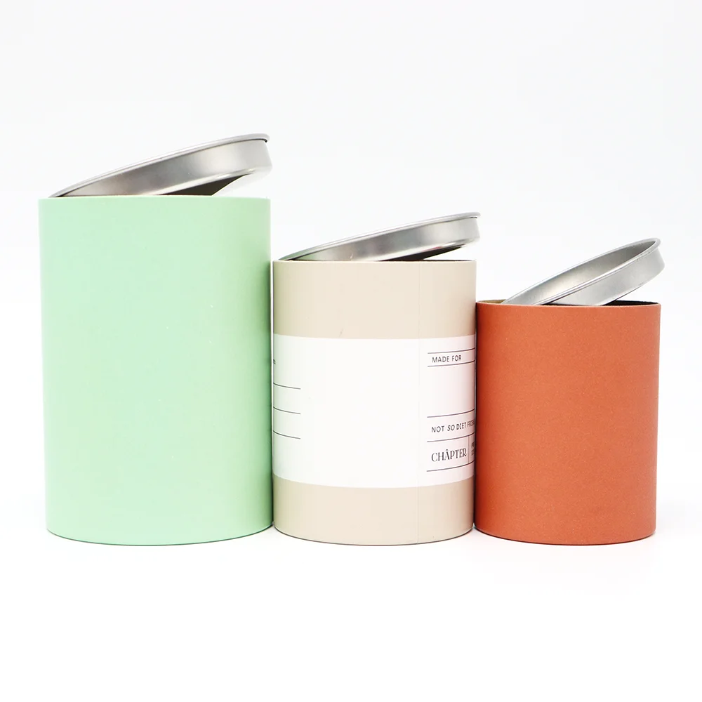 Customize Cylinder Compostable Food Grade Ice Cream Container with Metal Lid Paper Tube Inner Wall water proof for frozen food