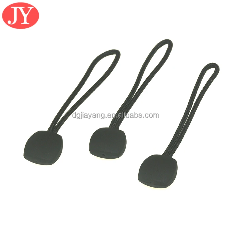 custom new design nice price rubber zipper puller custom jacket pvc zipper drawstring puller slider zipper for handbag hardware
