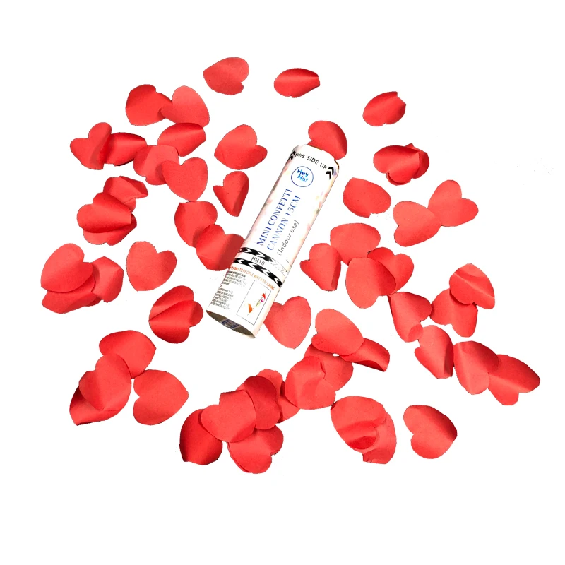 Celebrations red hearts golden silver purple metallic Confetti Spring confetti cannon Provide
