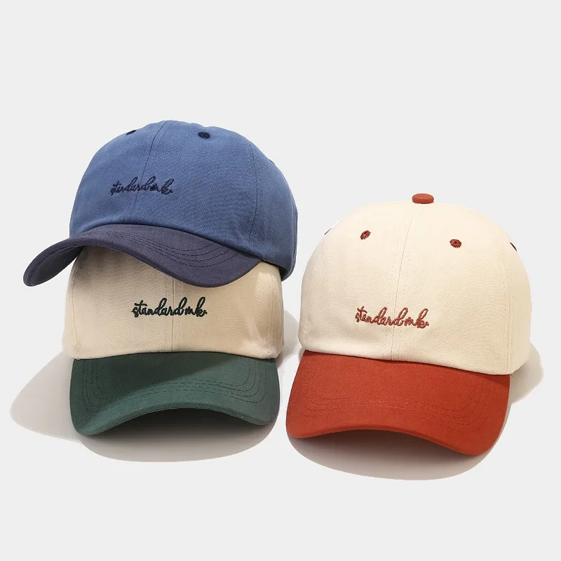 High quality dad hat caps custom embroidery logo two tone baseball cap embroidered