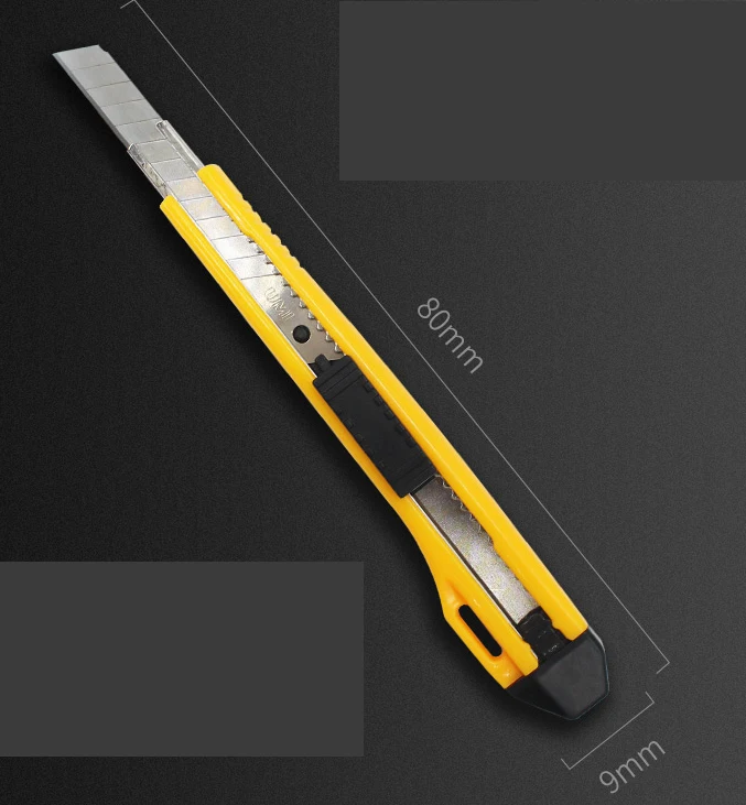 
Office 9mm width single blade stainless steel cutter utility knife art knife manufacturer 